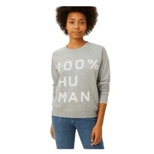 Everlane The 100% Human Typography French Terry Sweatshirt Gray White XS